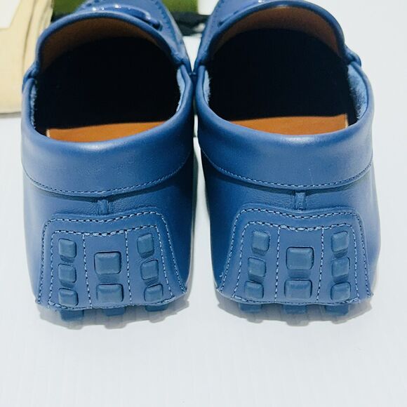 Gucci GG Interlocking Men's Loafer Blue Driver moccasins Shoes G 8/ US 8.5 NIB - Picture 7 of 16